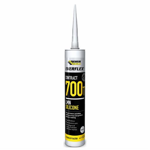 Everbuild Everflex 700T Contract Low Modulus Neutral Cure (LMN) Silicone Sealant; Translucent (TR); 300ml; C3