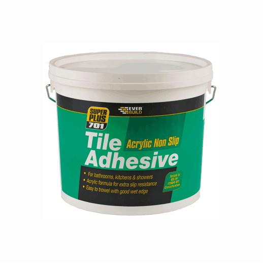 Everbuild 701 Super Plus Non Slip Tile Adhesive; 3.75 kg / 2.5 Litre