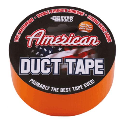 American Duct Tape; 50mm x 25 Metre Standard Roll; 100% Waterproof; Orange (OR)