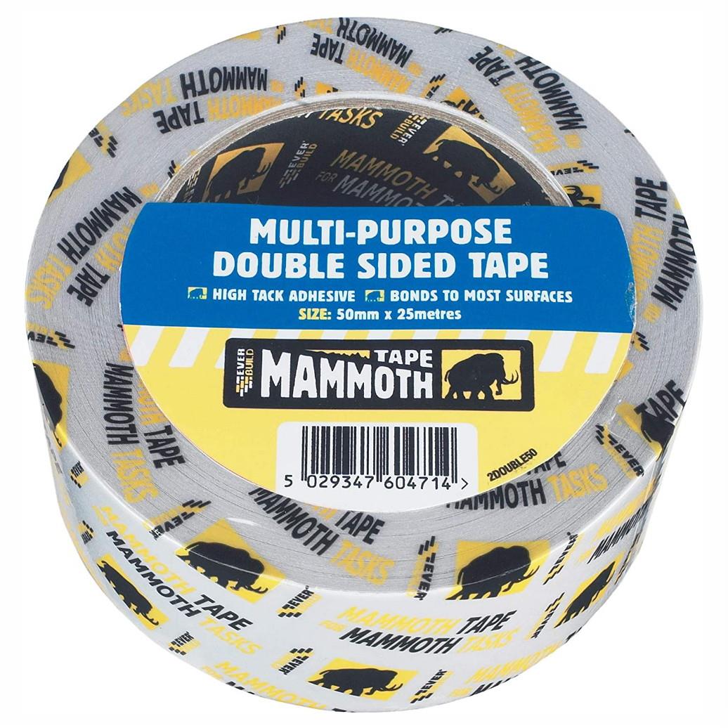 Mammoth Multi Purpose Double Sided Tape; 25mm x 25metre