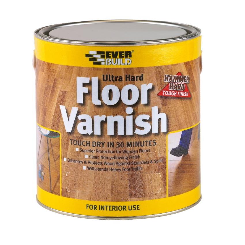 Everbuild Ultra Hard Floor Varnish; Gloss Finish; Clear (CL); 750ml