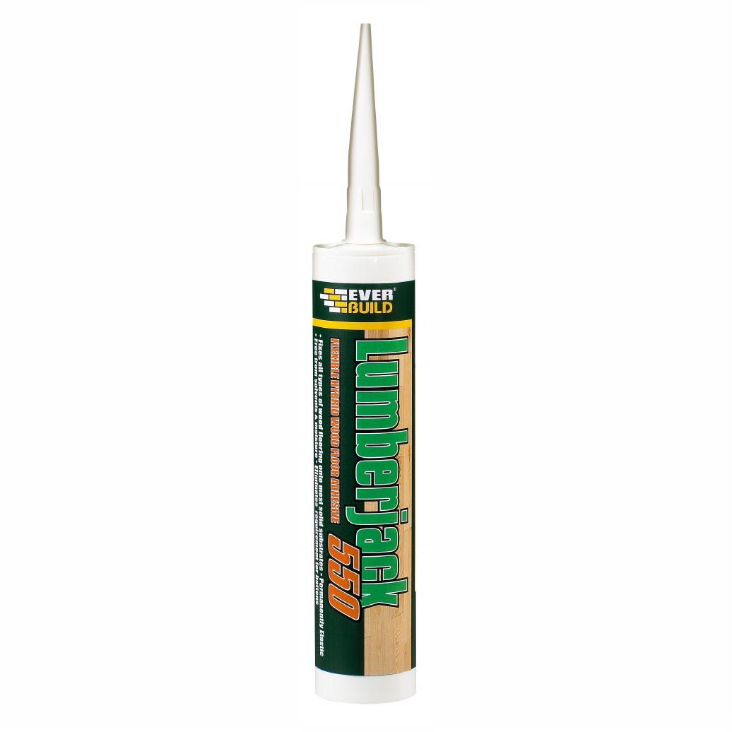 Everbuild Lumberjack 550 PU Flexible Gap Filling Wood Floor Adhesive; 300ml C3 Cartridge