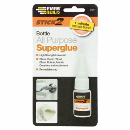 Everbuild Stick2 All Purpose Superglue; 5gm Bottle