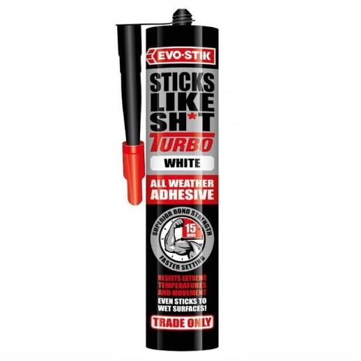 Evo-Stik Sticks Like Turbo; All Weather Adhesive; White (WH); 290ml (C3)