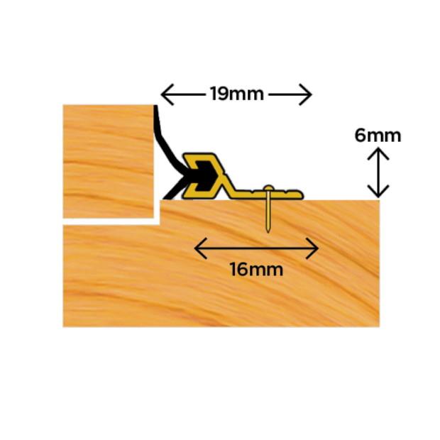 Exitex FNS Flex'nSeal EPDM Draught Seal; ADS Around The Door Seal Set; 2 x 2134mm/ 1 x 914mm; Gold Effect (GO)