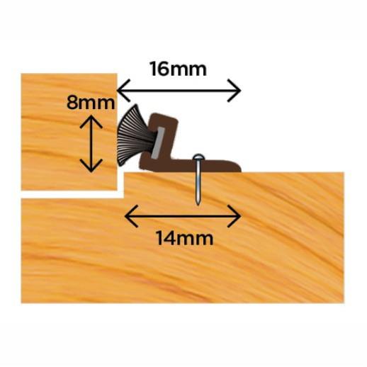 Exitex PWS Brush Draught Seal; ADS Around The Door Seal Set; 5 Metre (17ft) Set;  White (WH)