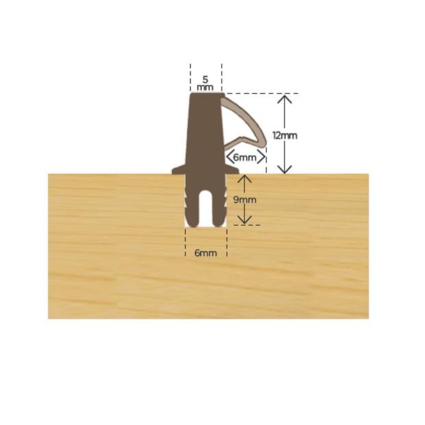 Exitex 110.0450 Threshold Sealing Bar; Weather Bar (Water Bar); Brown (BN); 2400m