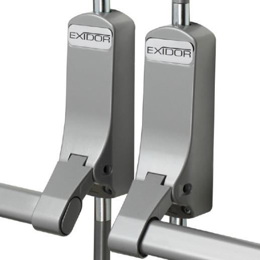 Exidor 284 Double Door Panic Bolt Set; Plain Meeting Stiles; (2 x 294); EN 1125; Silver (SIL)