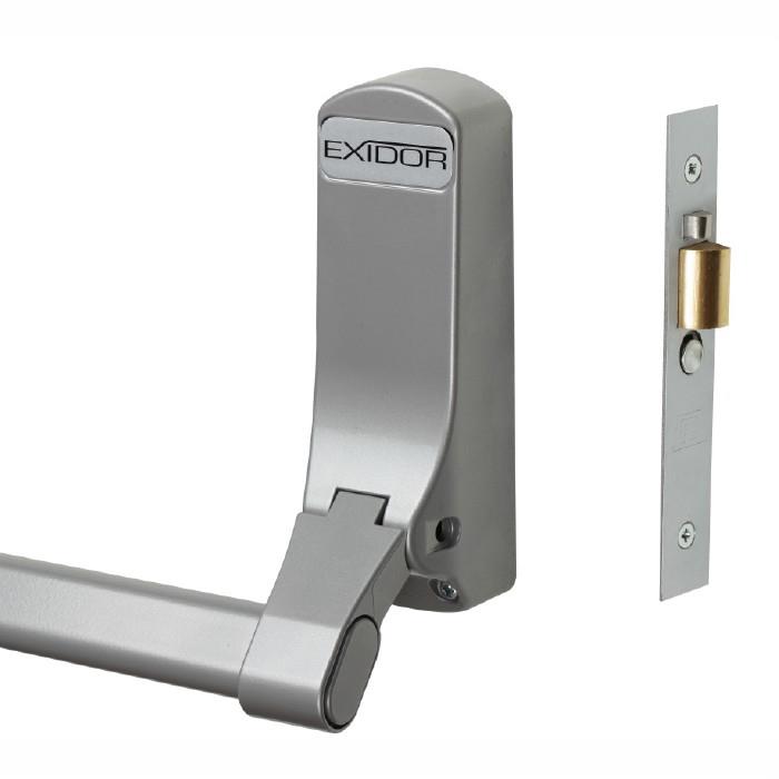 Exidor 305 Panic Latch Actuator With Cylinder Mortice Night Latch Silver (SIL) Cylinder Not Included
