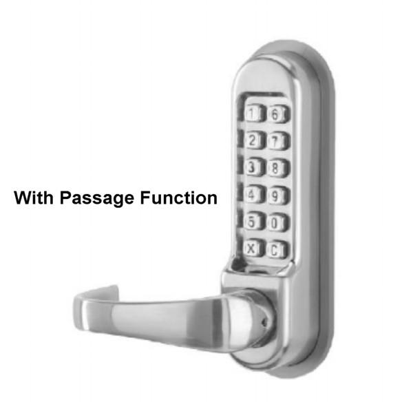 Exidor CL2 Code Lock; With Passage Function Lever Handle Operation; To Suit Exidor 200; 300 & 400 Series Panic Hardware, Stainless Steel (PVD) Finish