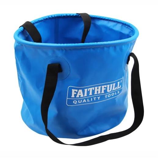 Faithfull FAI20LBUCKET Collapsible 4.40 Gallon (20 Litre) Bucket; Waterproof; Blue (BL)