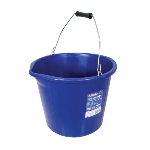Faithfull FAI3GBUCKIN Builders Bucket; Industrial Grade (High Rubber Content); Blue (BL); 14 Litres (3 Gallon)