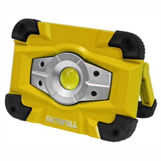 Faithfull FPPSLFF10WR Re-Chargeable LED Work Light; Site Light With Magnetic Base; 800 Lumen; 10 Watt; 240 Volt