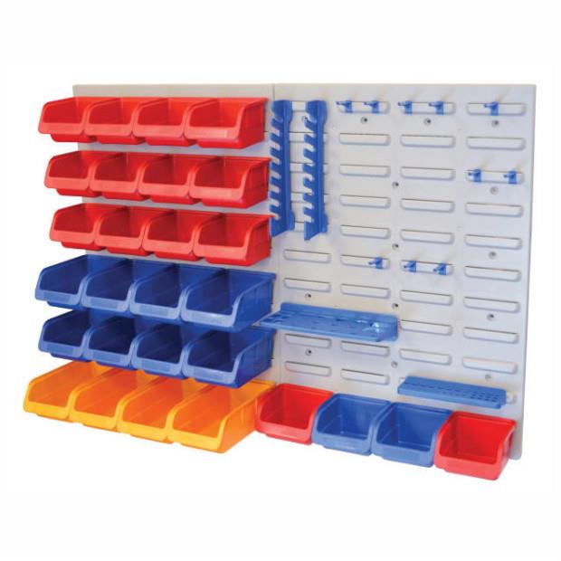 Faithfull PAN43 Storage Bin Set With Wall Panels; 43 Piece