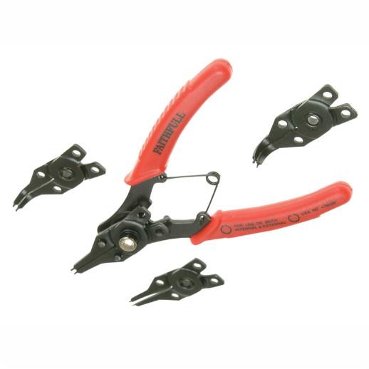 Faithfull CIRSET Circlip Plier Set; Comprises 90°; 45°; 1.2 mm Diameter Straight And 1.5 mm Straight Tips