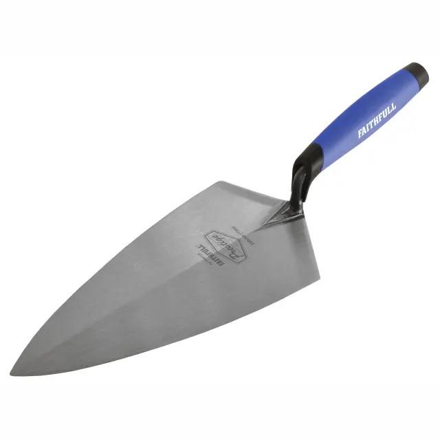 Faithfull FAIPTFBT10P Prestige Brick Trowel; Philadelphia Pattern; Soft Grip Handle; 250mm (10