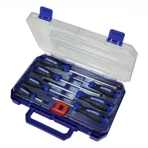 Faithfull FAISDSET8PRO Screwdriver Set; 7 Piece Plus Tip Magnetiser