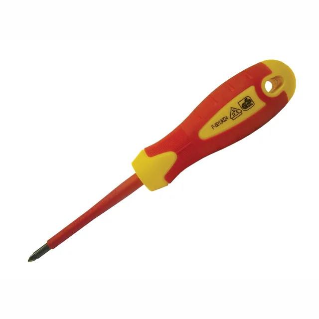 Faithfull FAISDVDEPH1 VDE Soft Grip Screwdriver; Phillips Tip; PH1 x 80mm