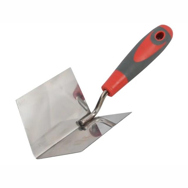 Faithful SGTCINTSS Internal Corner Trowel; Stainless Steel; Soft Grip Handle; 100 x 75 x 75mm (4" x 3" x 3")