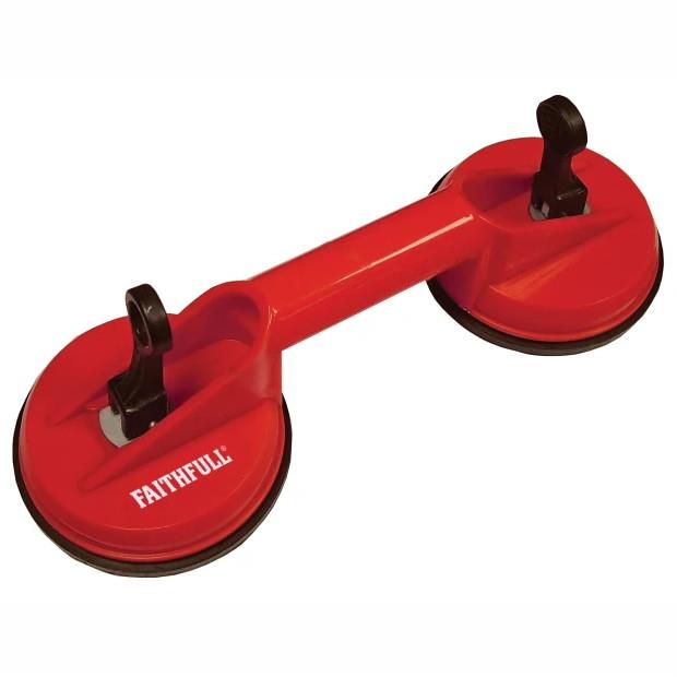 Faithfull FAISUCPAD2 Double Pad Suction Cup Lifter; 120mm Pads