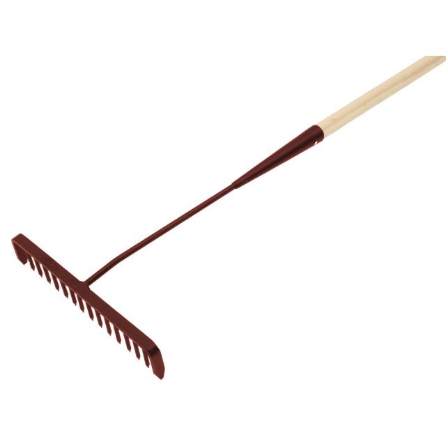 Faithfull FAITAR Tarmac Rake; Wooden Handle; 16 Round Teeth; 400 x 1500mm