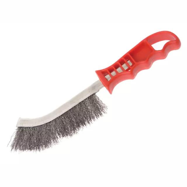 Faithfull FAIWBHANDS Wire Scratch Brush; Steel Wire; Red Handle