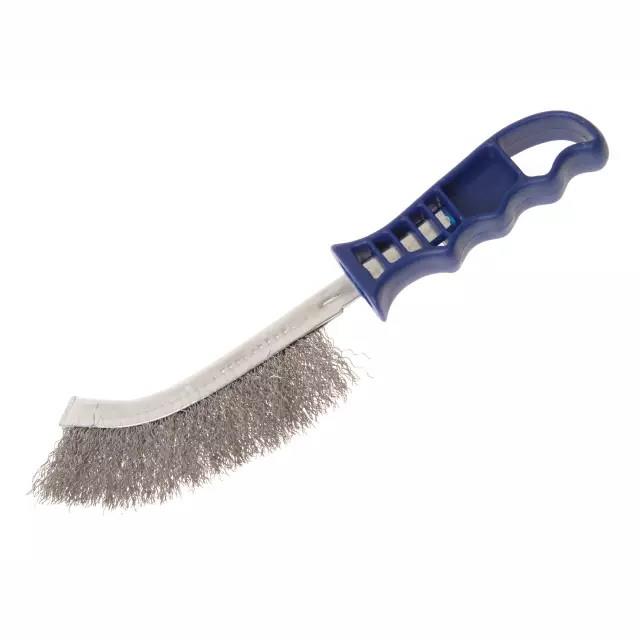 Faithfull FAIWBHANDSS Wire Scratch Brush; Stainless Steel Wire; Blue Handle