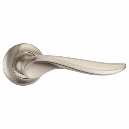 Fortessa FDPACH-SN Achilles Lever Handle On Round Rose Set; 54 x 10mm Rose; 128.5mm Lever; Satin Nickel Plated (SNP)