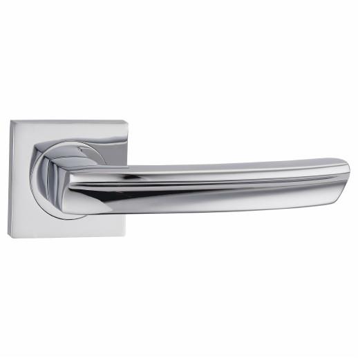 Fortessa FDEARC-PC Arc Lever Handle On Square Rose Set; 53 x 53 x 10mm Square Rose; 129mm Lever; Polished Chrome Plated (CP)