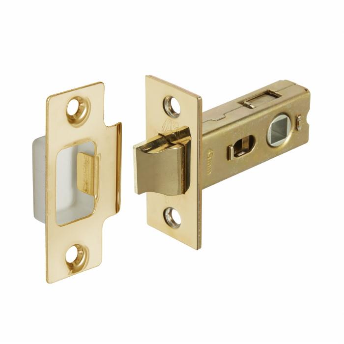 Fortessa FTLB-B64 Bolt Through Tubular Mortice Latch; 8mm Follower; Polished Brassed (PB); 64mm (2 1/2