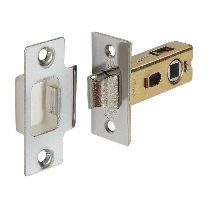 Fortessa FTLB-C64 Bolt Through Tubular Mortice Latch; 8mm Follower; Polished Stainless Steel (PSS); 64mm (2 1/2