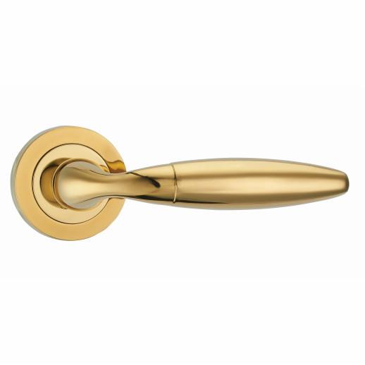 Fortessa FCOBUL-PVD Bulbus Lever Handle On Round Rose Set; 52 x 10mm Rose; 129mm Lever; Stainless Brass (PVD)