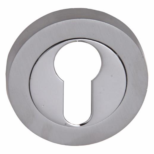 Fortessa FEESC-SPC Euro Profile Escutcheon; 52 x 10mm; Satin Chrome Plated/Polished Chrome Plated (SCP)(CP) Mixed Finish