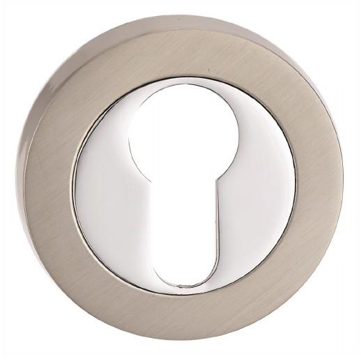 Fortessa FEESC-SN/CP Euro Profile Escutcheon; 52 x 10mm; Satin Nickel Plated/Polish Chrome Plated (SNP)(CP)