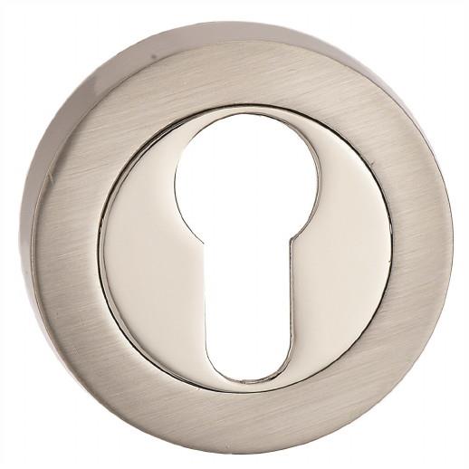 Fortessa FEESC-SN/NP Euro Profile Escutcheon; 52 x 10mm; Satin Nickel Plated/Polished Nickel Plated (SNP)(PNP)
