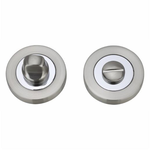 Fortessa FWCTT-SN/CP Thumb Turn And Release; Satin Nickel Plated/Polished Chrome Plated(SNP)(CP) Mixed Finish