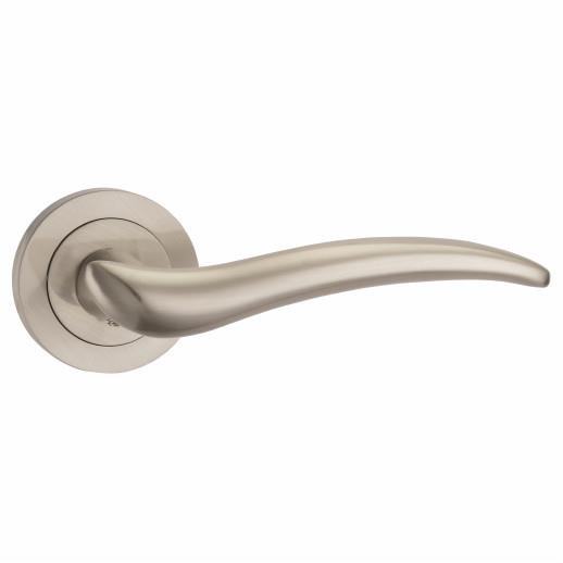 Fortessa FCOSWI-SN Swish Lever Handle On Rose Set; 52 x 10mm Rose; 128.5mm Lever; Satin Nickel Plated (SNP)