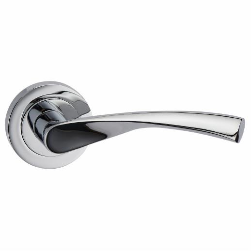 Fortessa FCOVER-PC Verto Lever Handle On Round Rose Set; 52 x 10mm Round Rose; 118mm Lever; Polished Chrome Plated (CP)
