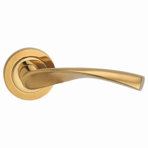 Fortessa FCOVER-PVD Verto Lever Handle On Round Rose Set; 52 x 10mm Round Rose; 118mm Lever; Stainless Brass (PVD)