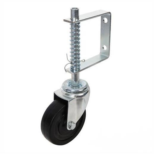 Spring Loaded Gate Wheel With Non-Marking Tyres; 102mm Diameter; 57kg Capacity; Zinc Plated (ZP)