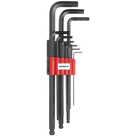 Gedore Red R36675009 Ball Hex Metric Allen Key Set; 1.5 - 10.0mm; 9 Piece Set