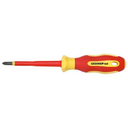 Gedore Red R39200115 VDE Screwdriver; Phillips; PH1; 80 mm (3 1/8