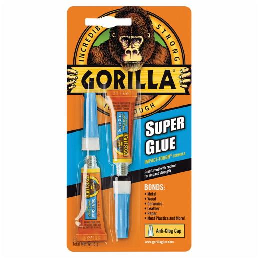 Gorilla Super Glue; Anti-Clog Lid; 2 x 3gm