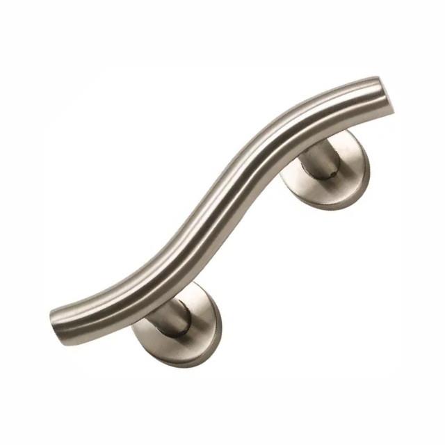 Curved 'T' Bar Grab Rail; Satin Stainless Steel (SSS); 374 x 32mm