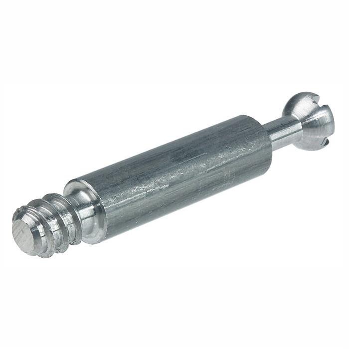 Hafele 262.28.008 Minifix 15 Connecting Bolt; 5.0mm Hole; 10mm Thread; 34mm Drilling Distance; Bright