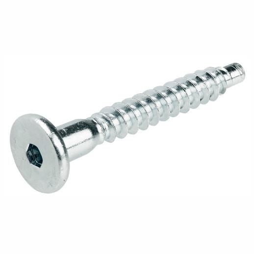 Hafele 264.47.191 Confirmat One Piece Connector Screw; 15mm Diameter Head; Galvanised (GALV); 5.0 mm Hole; D7 x 50mm