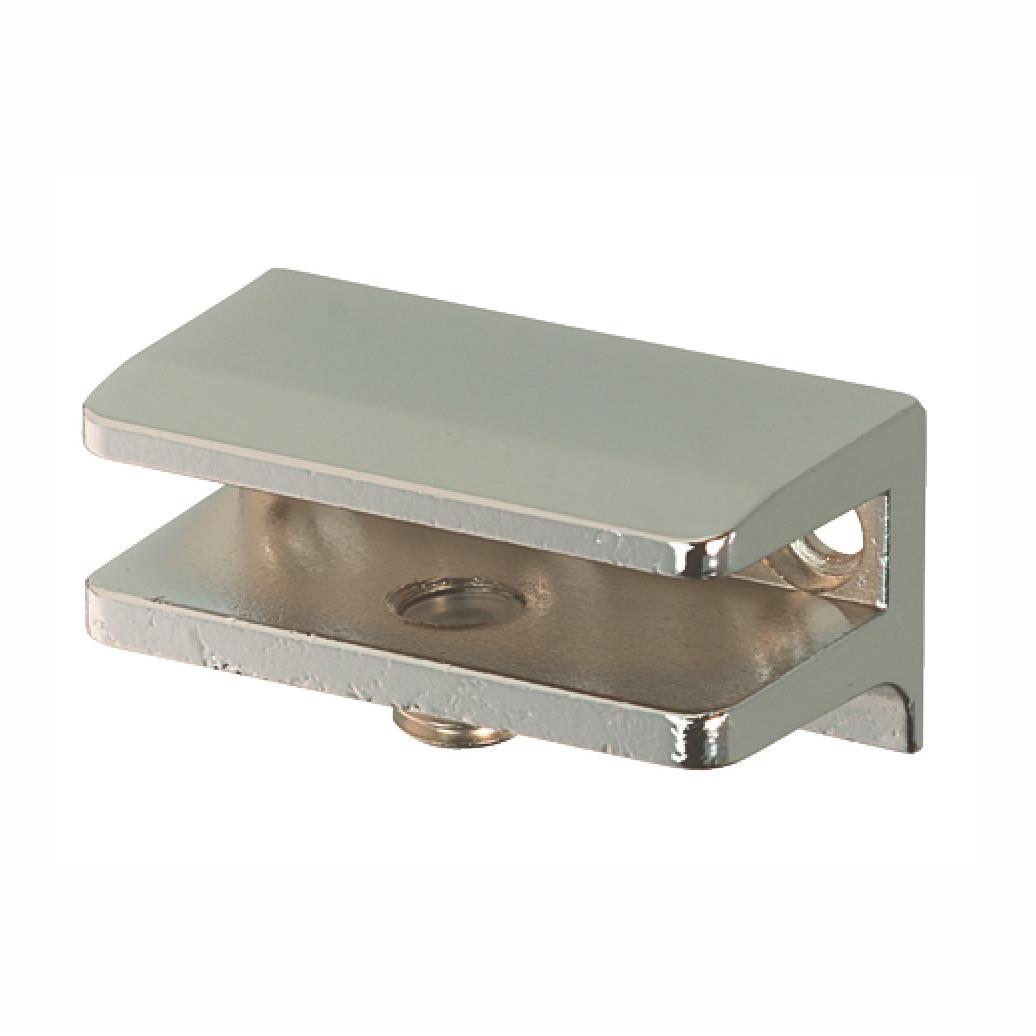 Hafele 282.07.200 Glass Shelf Support; Clamp Design; Screw Fixing; For 6mm Glass Shelves; Polished Chrome (CP)