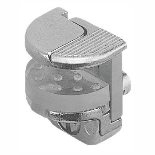 Hafele 282.13.711 Glass Shelf Support; Clamp Design; Plug In; 5mm Hole; For 6/8/10mm Glass Shelves; Nickel Plated (NP)