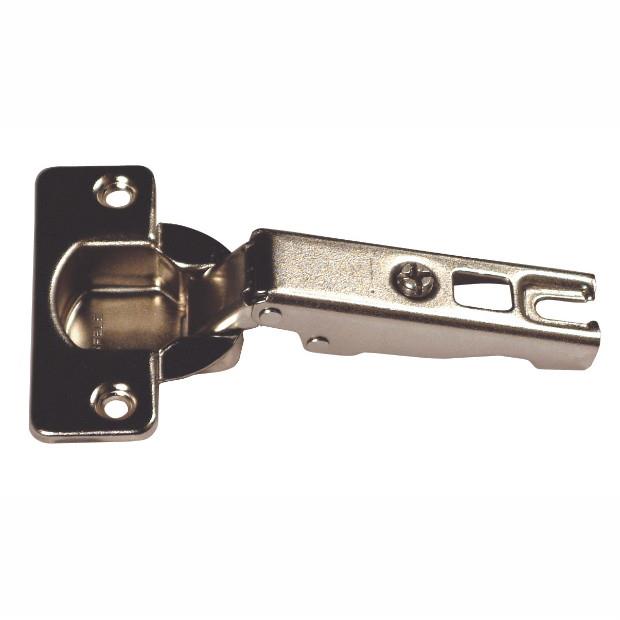 Hafele 316.01.608 35mm Concealed Hinge; 110' Opening; Full Overlay; 0' Crank; Sprung; Screw Fixing; Slide On Arm; Nickel Plated (NP)