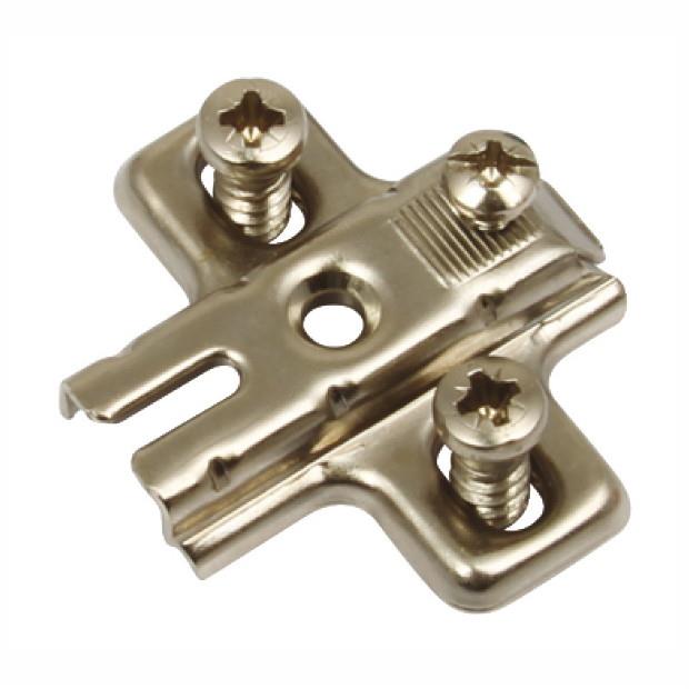 Hafele 316.92.627 Concealed Hinge Mounting Plate; Height 2mm; Euro Screw Fixing; Slide On; Nickel Plated (NP)